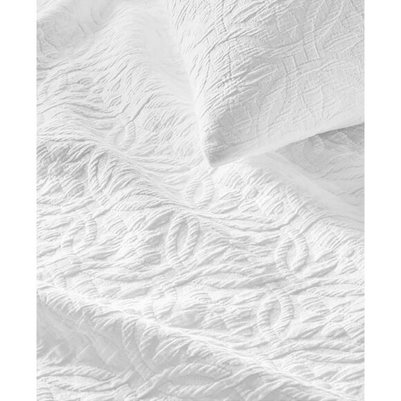 Charter Club Lattice Medallion Full Queen Comforter Set Cotton White $250 - Picture 3 of 5